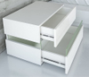 Bedside Cabinet Nightstand 2 Drawers White Bedside Table High Gloss LED Lights Modern Bedroom Furniture