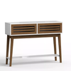 Classic Living Room Furniture White Wooden Panel Console Table with Burlywood Color Leg