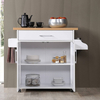 Customized kitchen island with spice rack and drawers