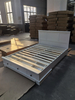 White Wood Platform Bed with Headboard, Footboard And Wood Slat Support