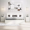 Modern MDF Board Bed Design Bed with Storage Wooden Bed Frame Bedroom Furniture Set