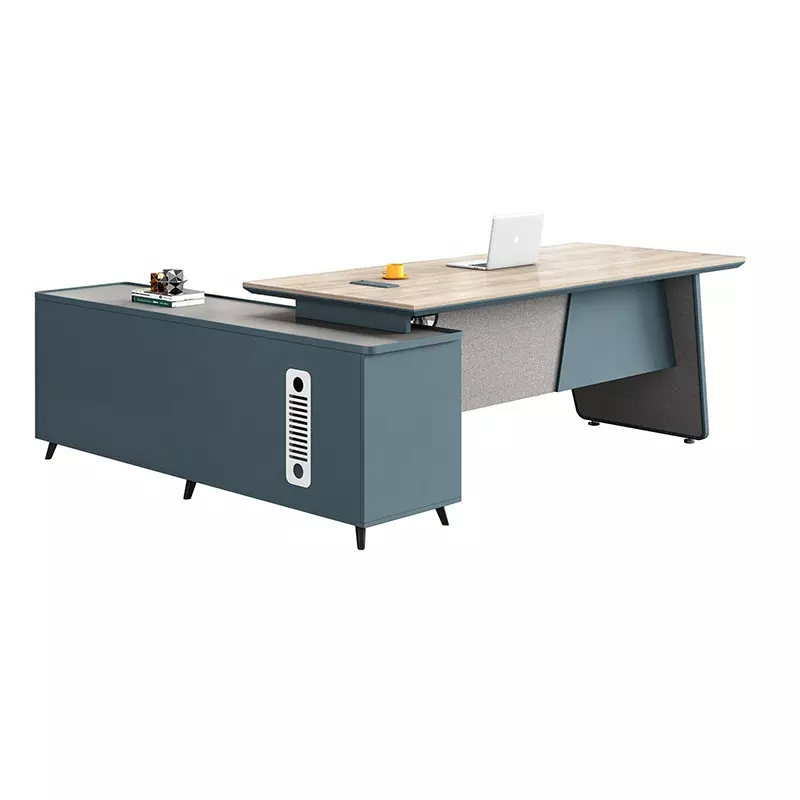 Modern English Office Furniture Computer Table 12400 table de bureau Drawer Manager Executive Office Desk With Side Table