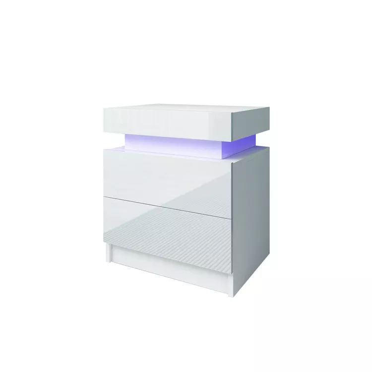 Modern Simple Bedside Table with LED Colorful Lights Bedside Cabinet