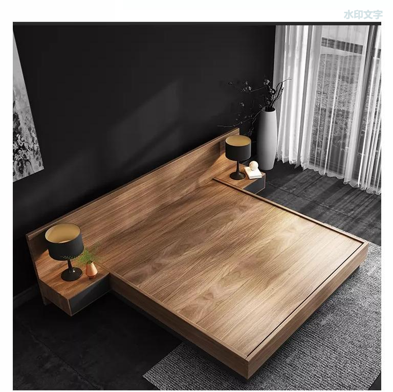 Customized Modern Bedrooms Sets Wood Storage Beds MDF Tatami Double Bed