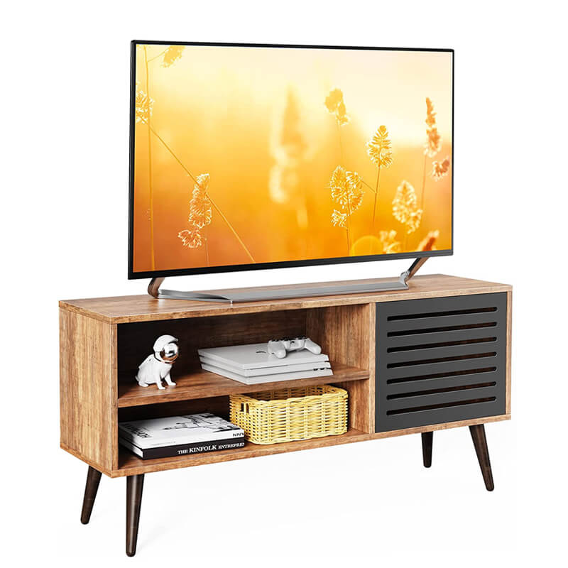 Retro TV Stand for TV, TV Console Table & Entertainment Center TV Stand with Adjustable Shelf for Living Room