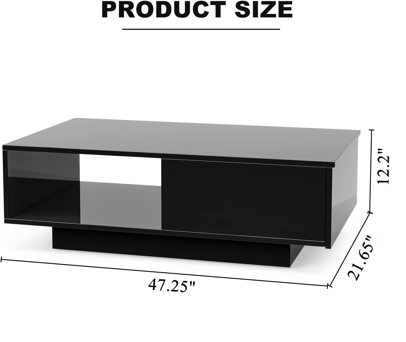 Hot Sale European Style High Glossy White Coffee Table with 1 Storage Drawers for Living Room