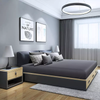 Upholstery Leather Bed With Led Decoration Pu Leather Double Bed Design Furniture