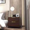 Gold Metal Leg Nordic Light Luxury Bedside Table Wood Nightstands Bed Side Table Bedroom Modern for Bedroom