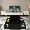 european style high glossy coffee table with 4 storage drawers